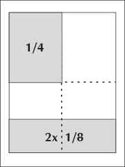 Moduly plošné inzerce - 1/4 a složený rozměr - 2x 1/8